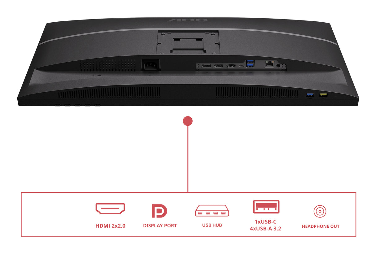 AOC E4 U27E4CV computerskærm 68,6 cm (27") 3840 x 2160 pixel 4K Ultra HD LED Sort