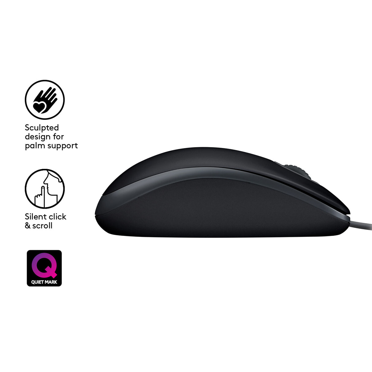 Logitech M110 Silent mus Kontor Ambidextrous USB Type-A Optisk 1000 dpi
