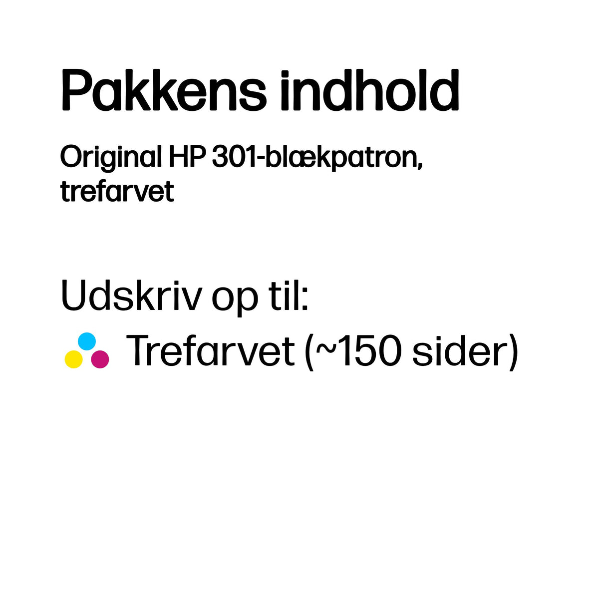 HP 301 Tri-color Original Cyan, Magenta, Gul