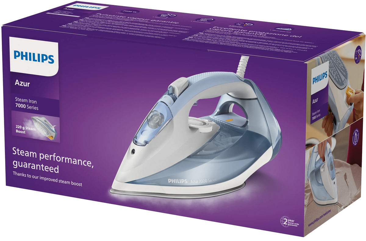 Philips Azur 7000 Series DST7011 Dampstrygejern 2600W Blå Grå
