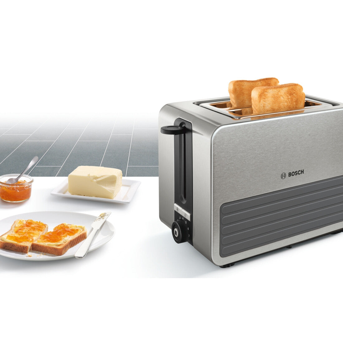 Bosch TAT7S25 toaster 2 slice(s) 1050 W Black, Grey