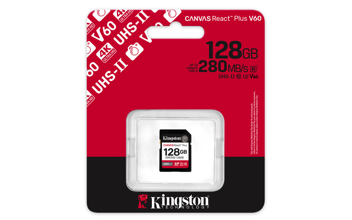 Kingston Canvas React Plus SDXC UHS-II Memory Card 128GB 280MB/s