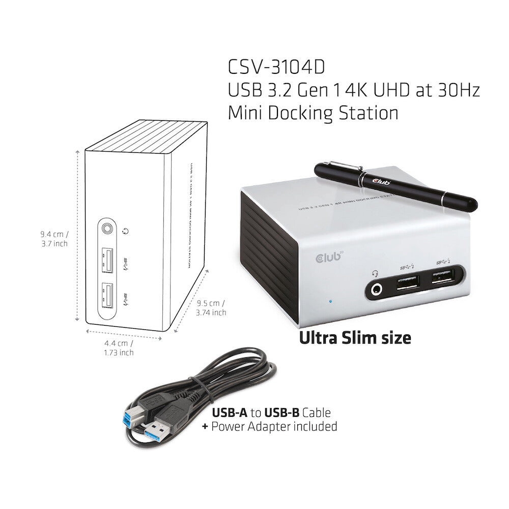 Club 3D CSV-3104D 8-in-1 USB gen 1 Dockingstation