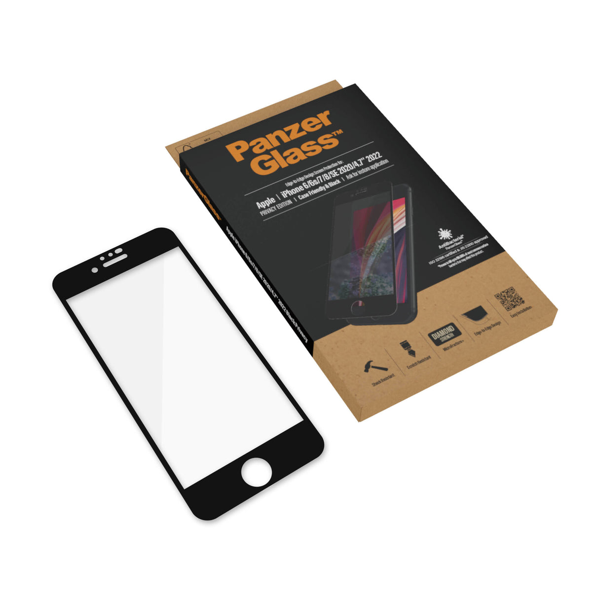 PanzerGlass ® Skærmbeskyttelse iPhone 8 | 7 | 6s | 6 | SE (2020/2022) | Edge-to-Edge