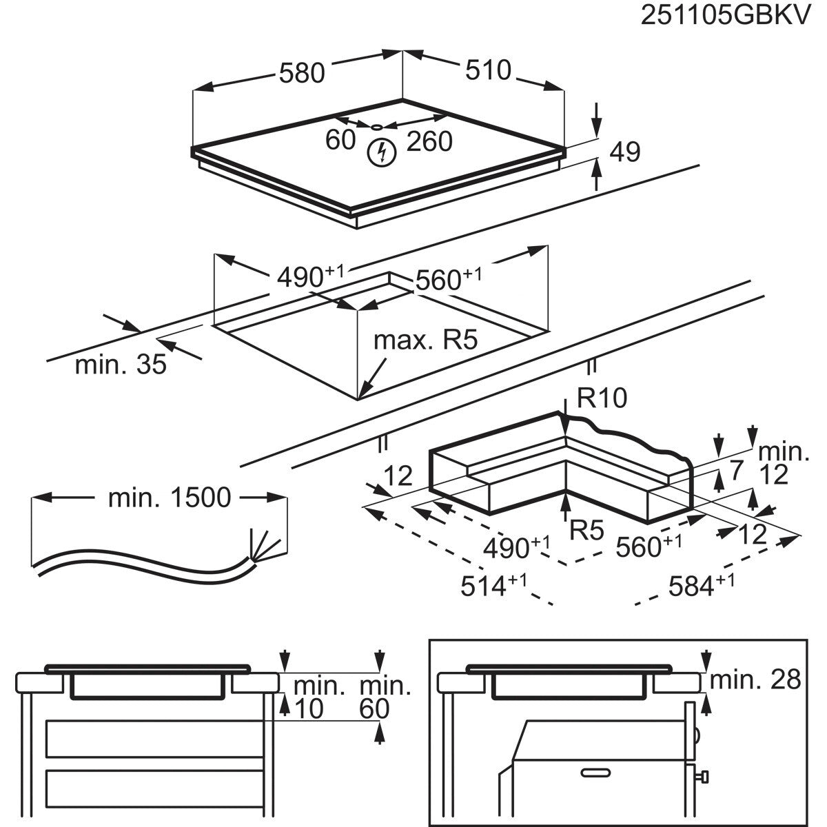 AEG TI64IB30IZ induktionskogeplade