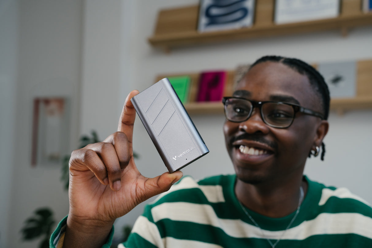 Verbatim TurboMetal SSD USB4 4TB USB Type-C USB4 Gen 2x2 Sølv