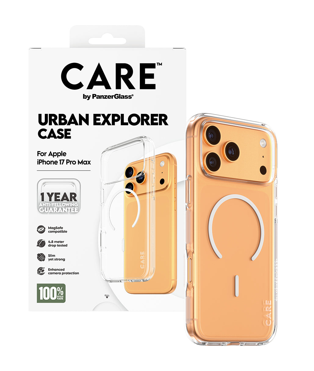 CARE Case Clear Urban Explor White MagSafe iPhone 17 Pro Max