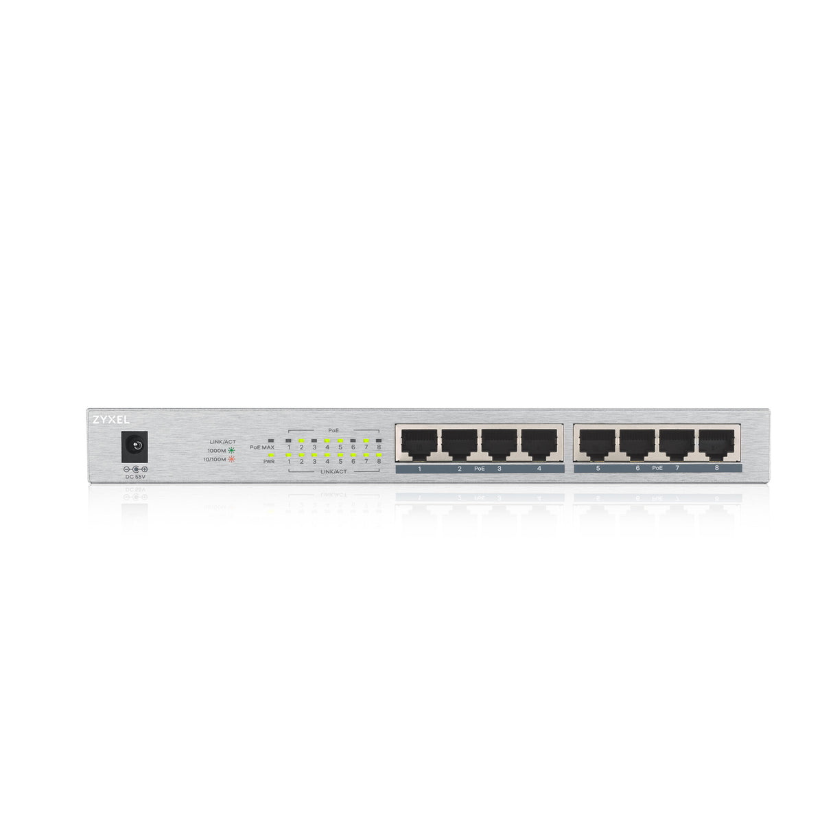 Zyxel GS1008HP Ikke administreret Gigabit Ethernet (10/100/1000) Strøm over Ethernet (PoE) Grå