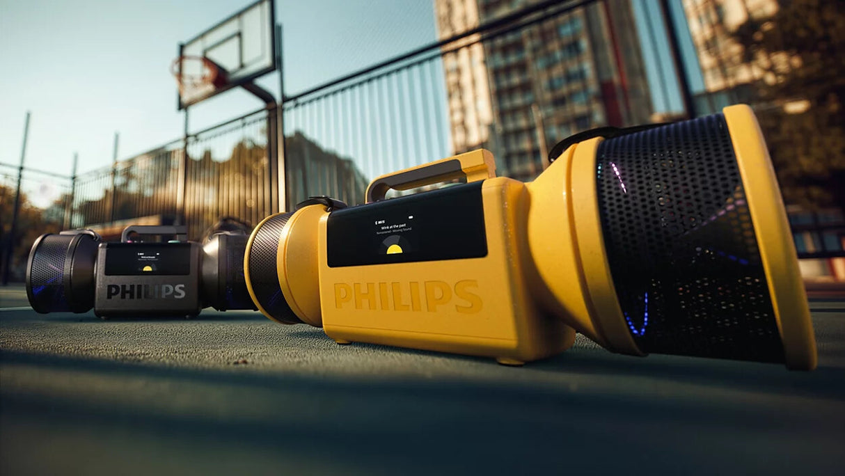 Philips The Tube Bærbar stereohøjttaler Gul 140 W