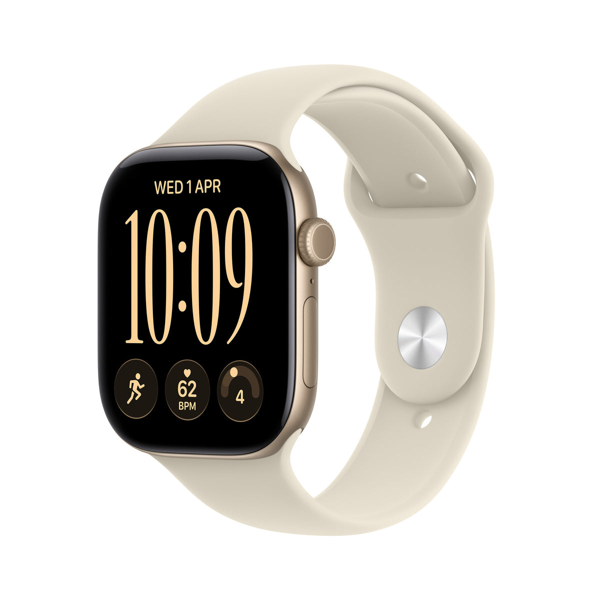 Ismanusis laikrodis Apple Watch Series 12 GPS 42mm Light Gold Aliuminio Case with Sand Sport Band - S/M