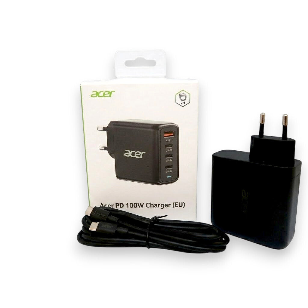 Acer ZL.ADTCC.00L oplader til mobil enhed Universel Sort Vekselstrøm Hurtig opladning Indendørs
