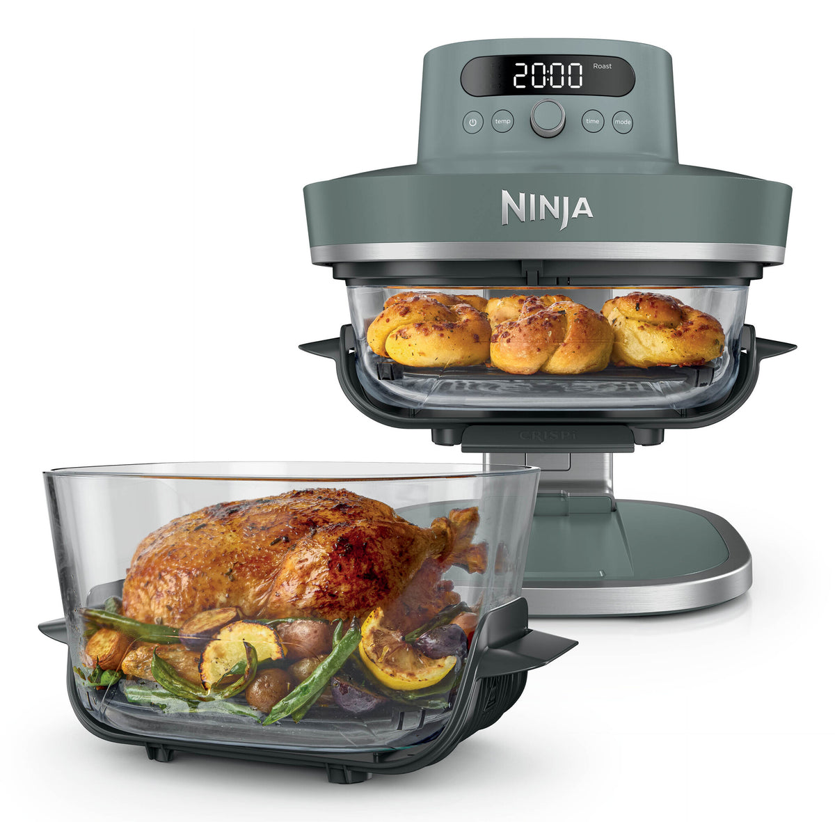 Ninja CRISPi PRO 7-in-1 XL Glass Air Fryer - Ash Grey AS101EUGY