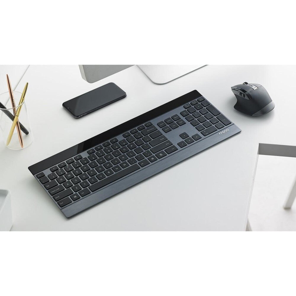 Rapoo 9900M tastatur Mus inkluderet Universel RF trådløs + Bluetooth Nordisk Sort