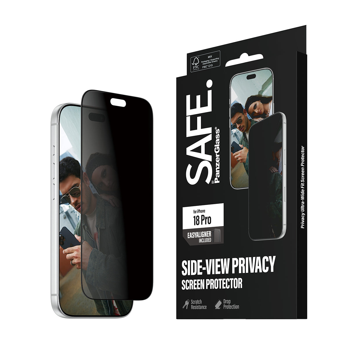 SAFE. by PanzerGlass Side-View Privacy Skærmbeskytter til iPhone 18 Pro