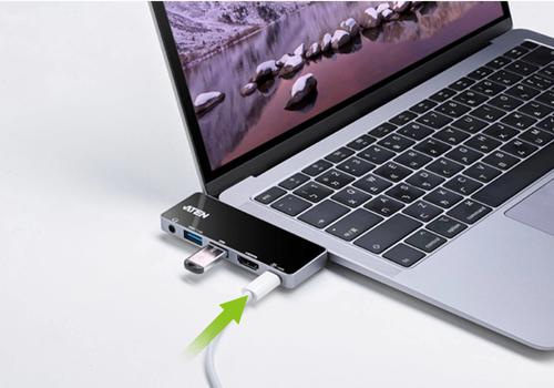 ATEN USB-C Travel Dock with Power Pass-Through