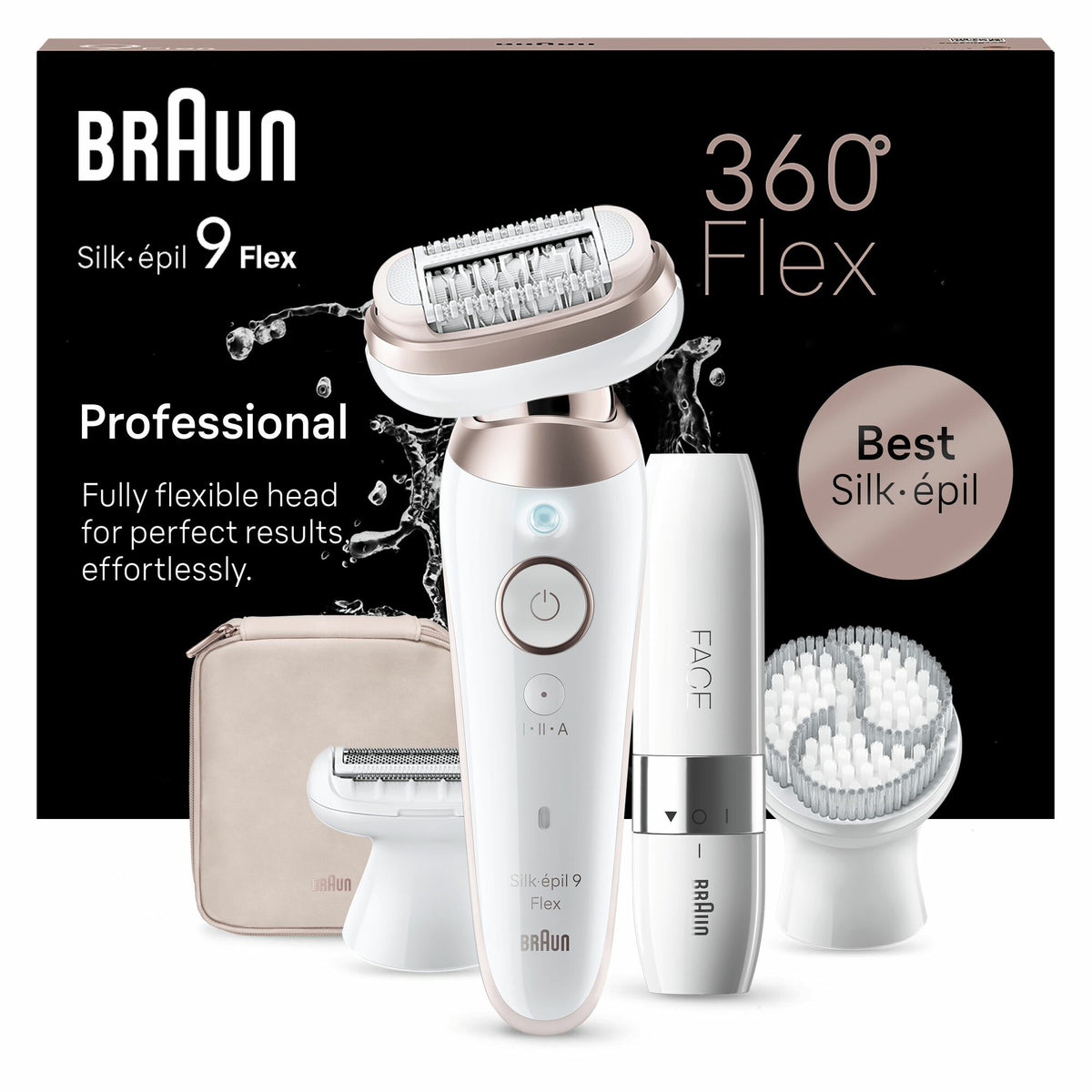 Braun Silk-epil 9 Flex 9-360 3D 40 tweezers Rose, White