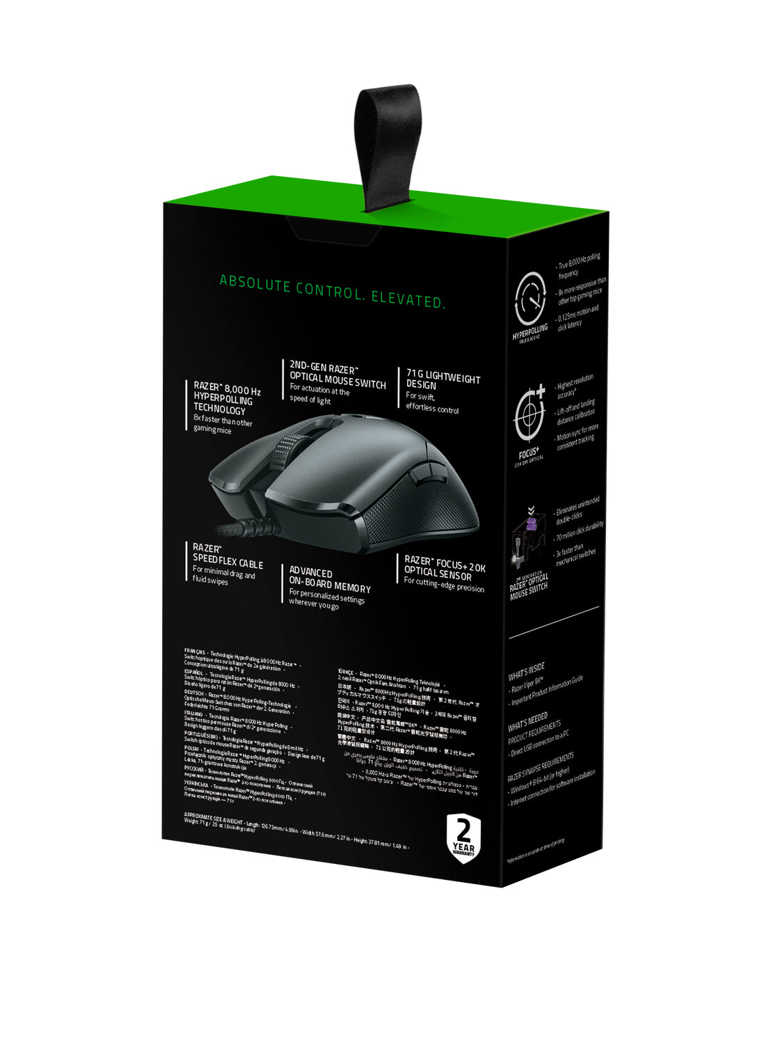 Razer Viper 8KHz Optisk Kablet Sort