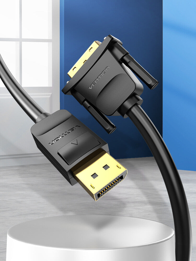Vention HAFBH videokabel adapter 1 m DisplayPort DVI Sort