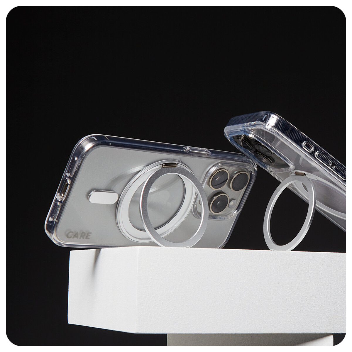 PanzerGlass CARE™ by ® Case Transparent m. Sølv Kickstand & MagSafe iPhone 16