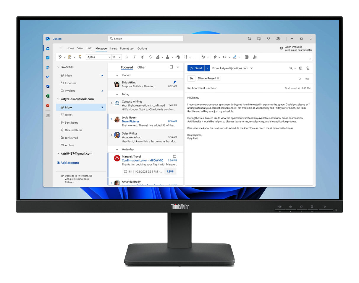 Lenovo ThinkVision S24-4e 24 IPS 1920 x 1080 (Full HD) VGA (HD-15) HDMI 100Hz
