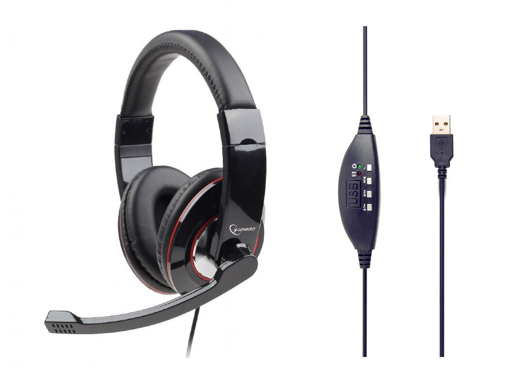 Gembird MHS-U-001 hovedtelefoner/headset Ledningsført Opkald/musik Sort