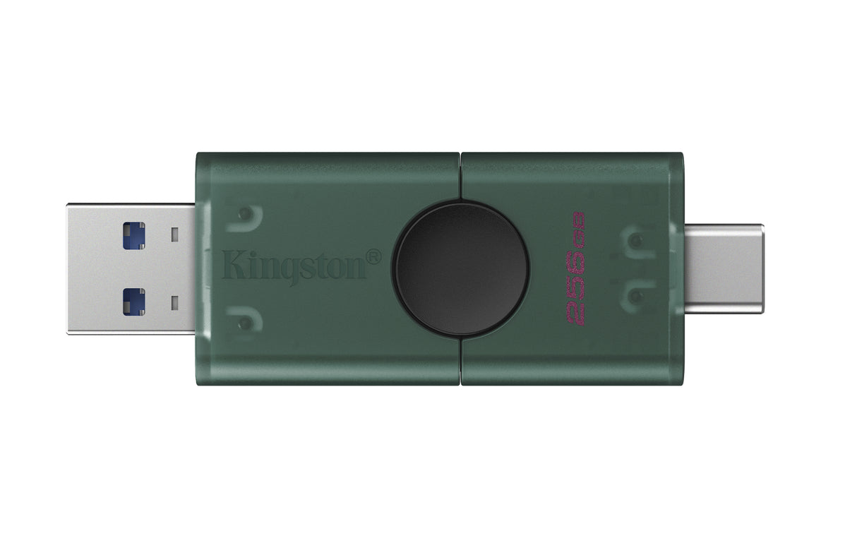 Kingston DataTraveler Duo 256GB USB 3.2 Gen 1 / USB-C USB stick Sort Grøn