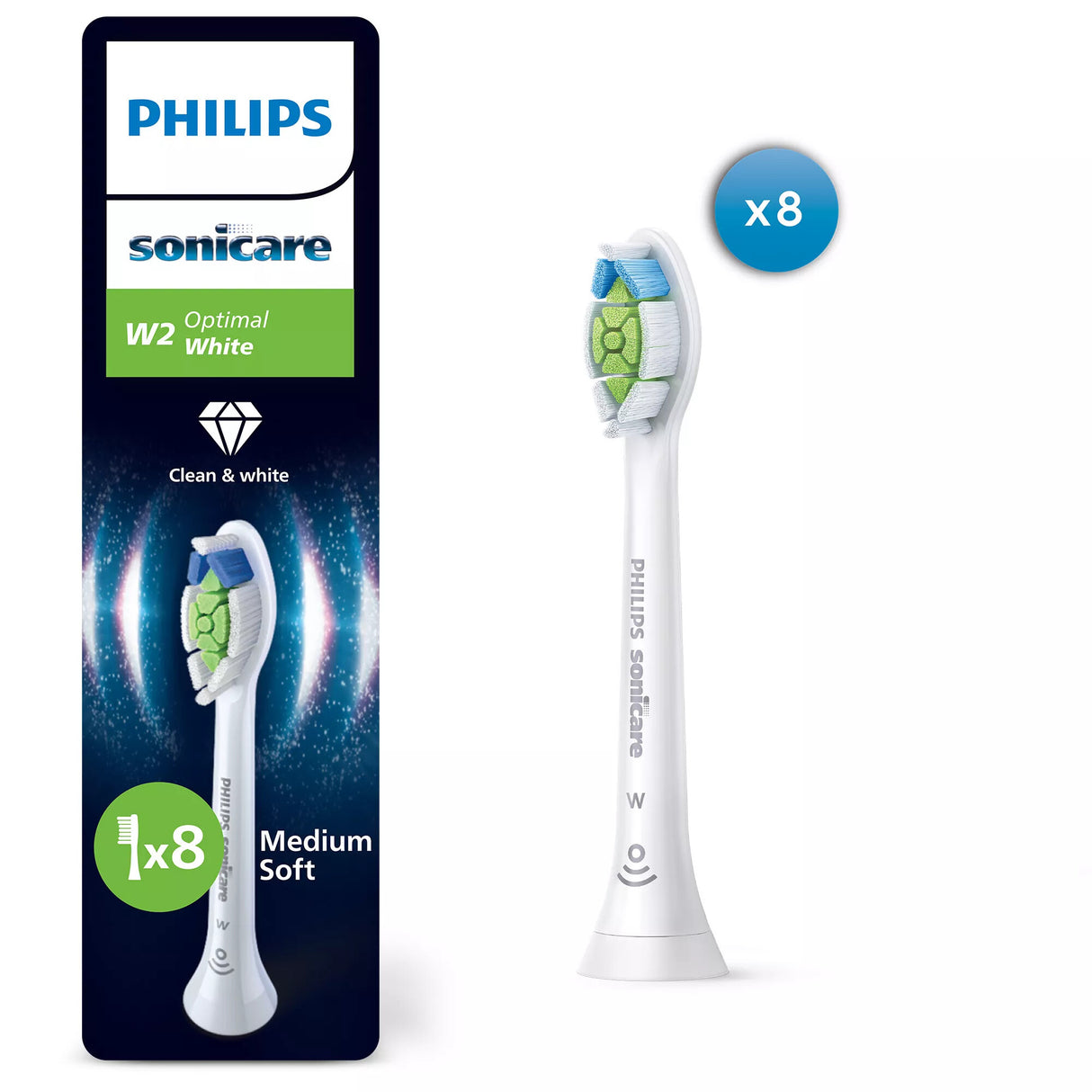 Philips Optimal White HX6068/87 Pakke med 8 børstehoveder