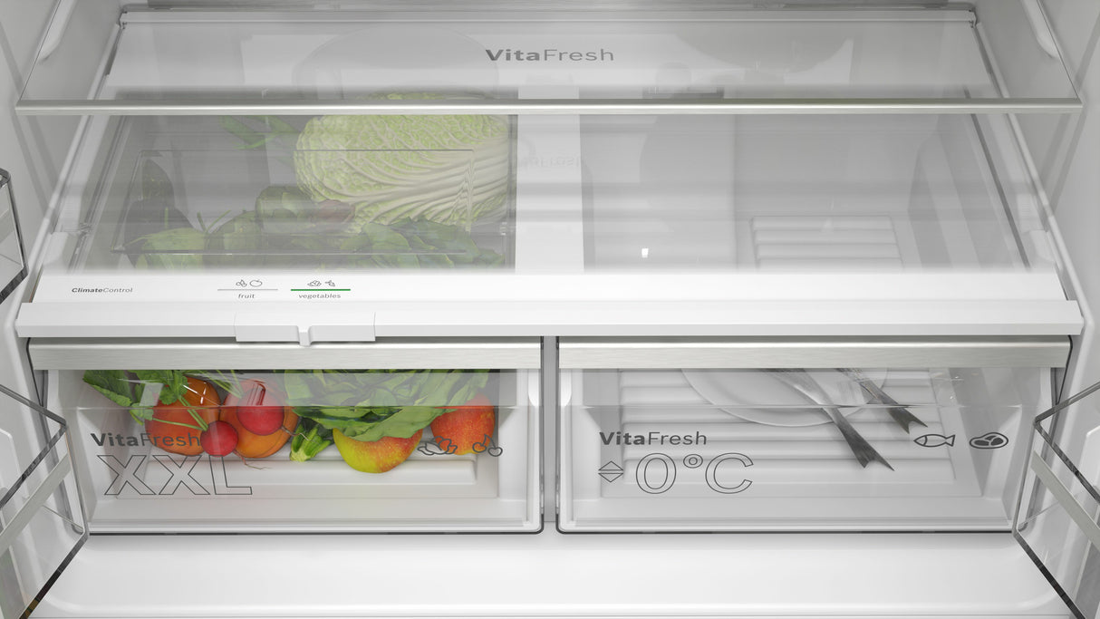 Bosch Serie 6 KFN96AXEA side-by-side køle-fryseskab Fritstående 605 L Sort