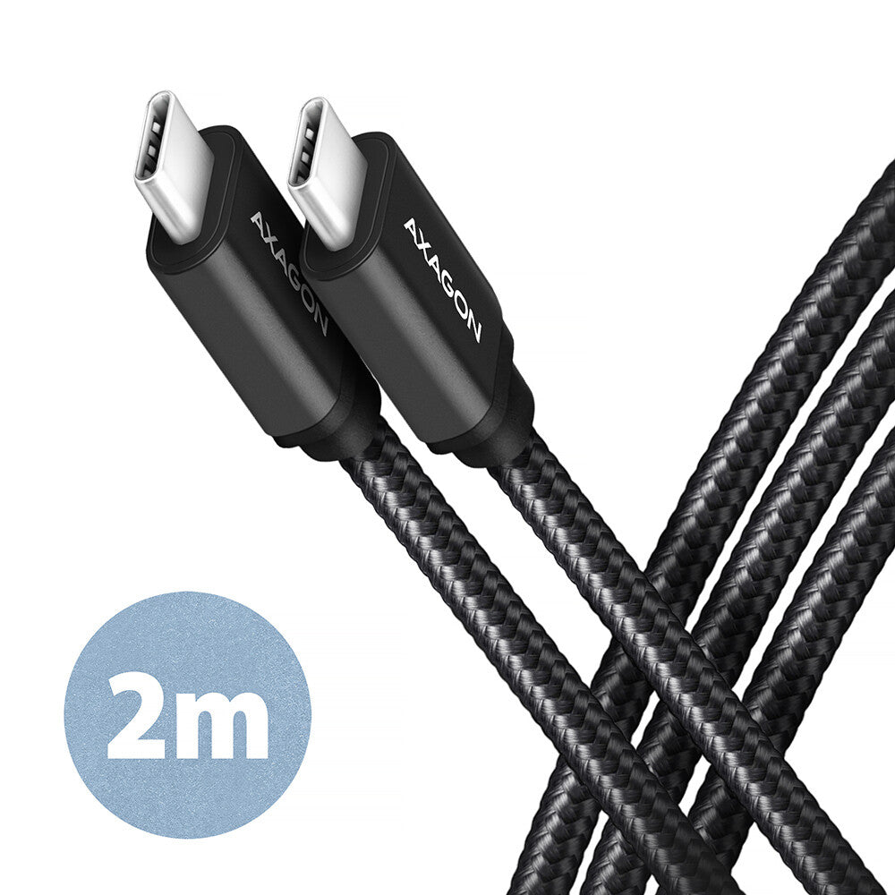 Axagon BUCM3-CM20AB USB-kabel USB 3.2 Gen 1 (3.1 Gen 1) 2 m USB C 5 Gbit/sek. 60 W Sort