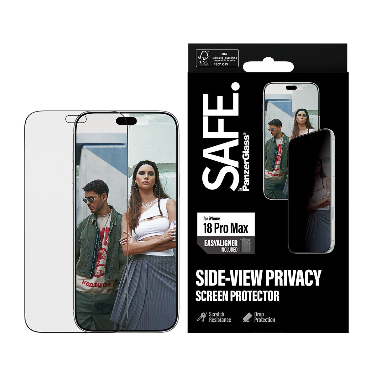 SAFE. by PanzerGlass Side-View Privacy Skærmbeskytter til iPhone 18 Pro Max