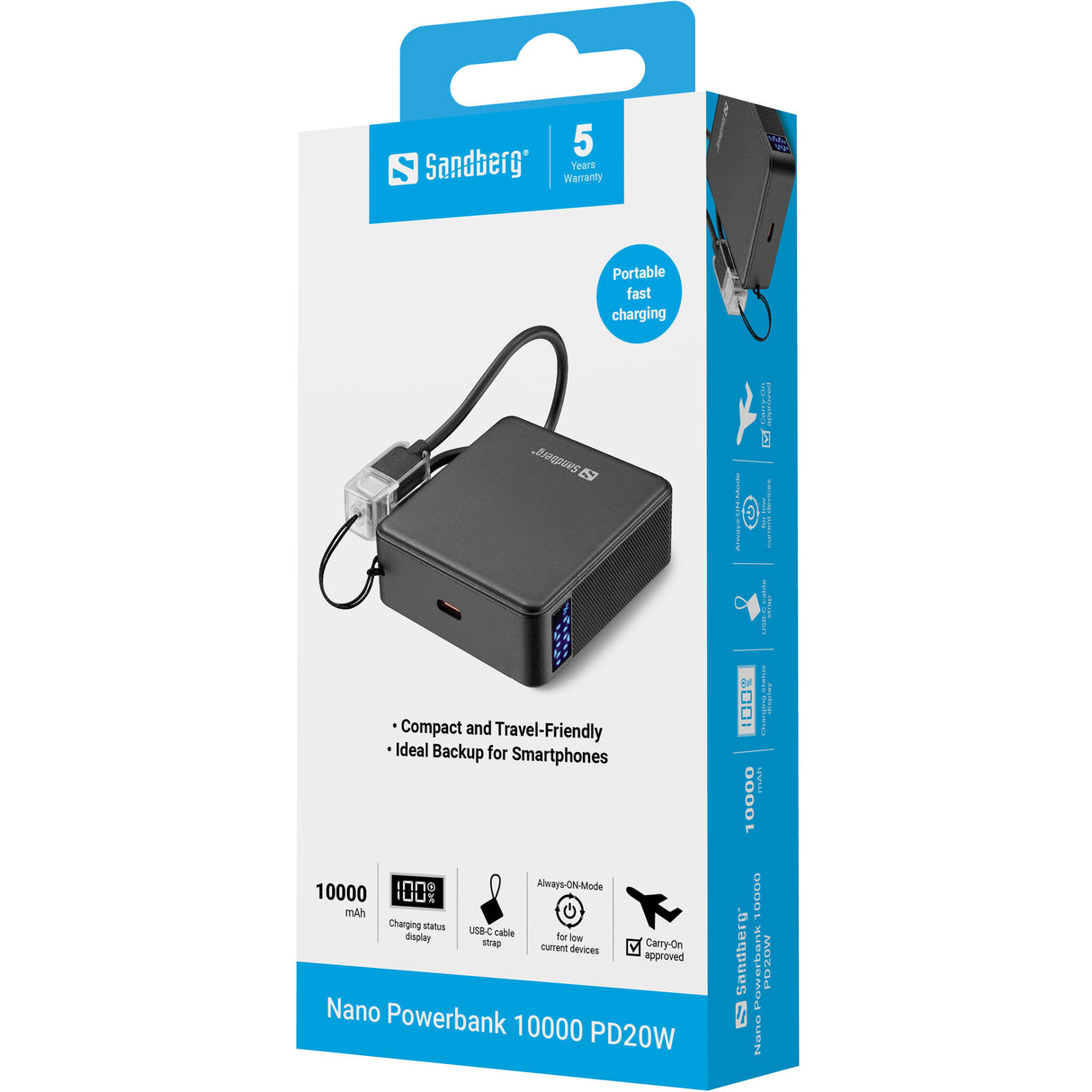 Sandberg 421-34 powerbank Lithium-Ion (Li-Ion) 10000 mAh Sort