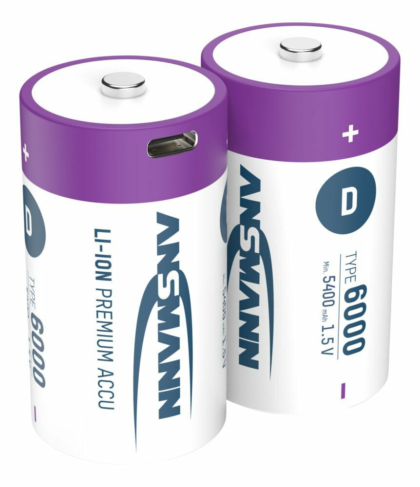 Ansmann 1314-0005 husholdningsbatteri Genopladeligt batteri D Lithium-Ion (Li-Ion)