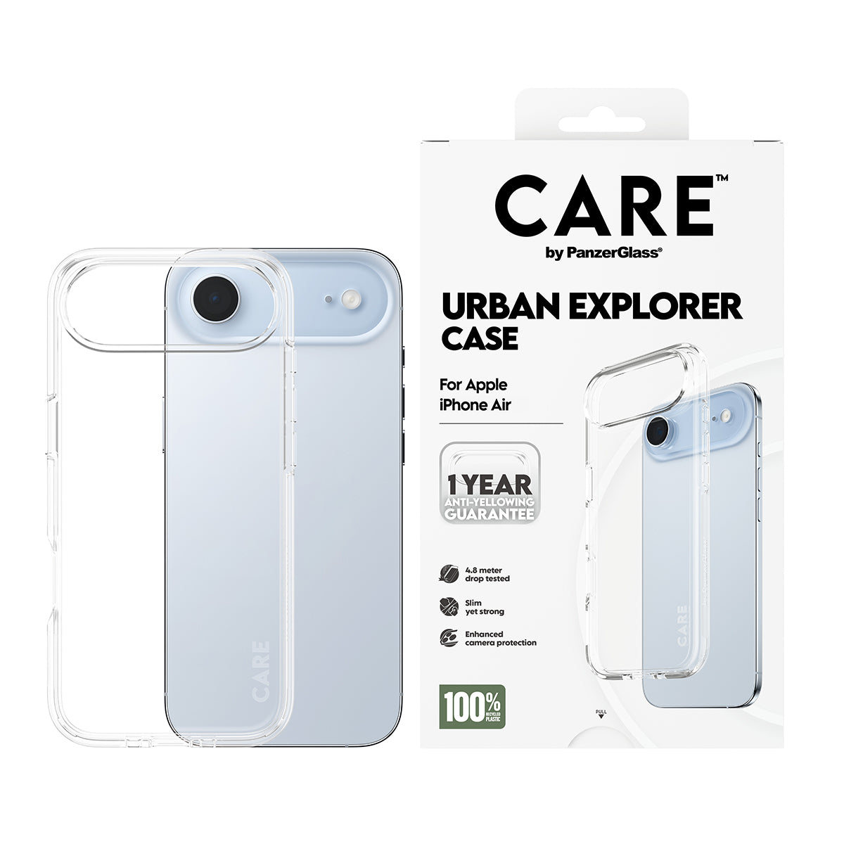 PanzerGlass CARE by ® Flagship Case Transparent Urban Explorer m. Klar Rahmen iPhone Air