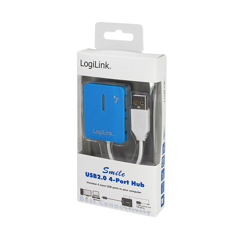 LogiLink UA0136 interface hub USB 2.0 Type-A 480 Mbit/s Blå