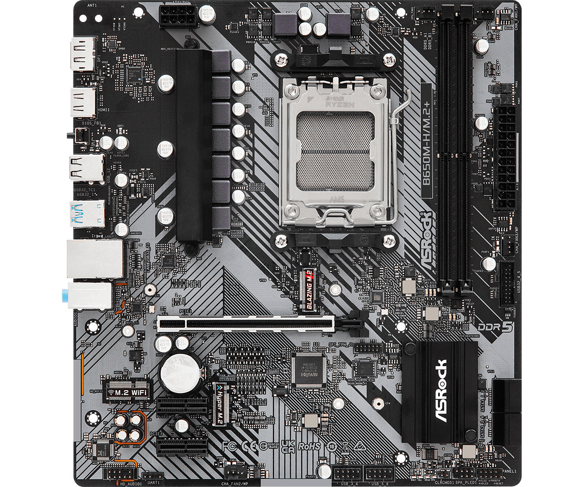Asrock B650M-H/M.2+ Motherboard Micro ATX AM5 Socket DDR5