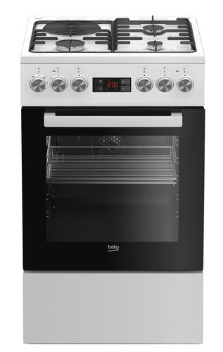 Beko FSE53320DWCS Fritstående komfur Elektrisk Gaskomfur Sort, Hvid