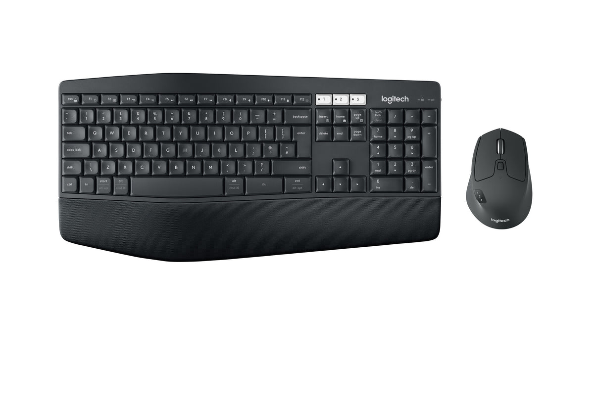 Logitech 920-008229 tastatur Mus inkluderet Universel RF trådløs + Bluetooth QWERTY Nordisk Sort