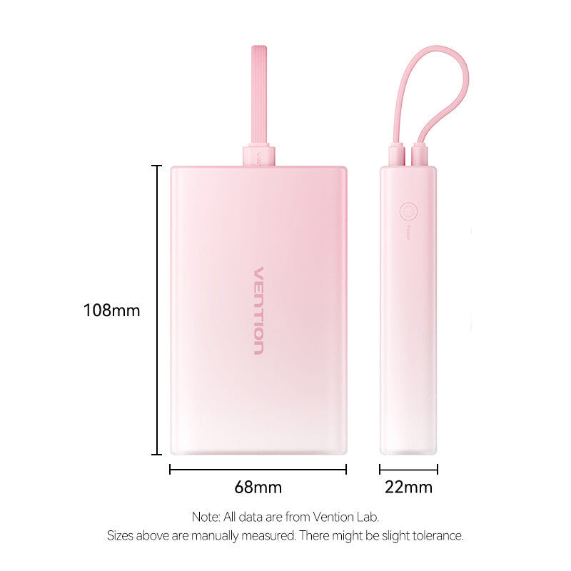 Vention FHZP0 powerbank 10000 mAh Lyserød