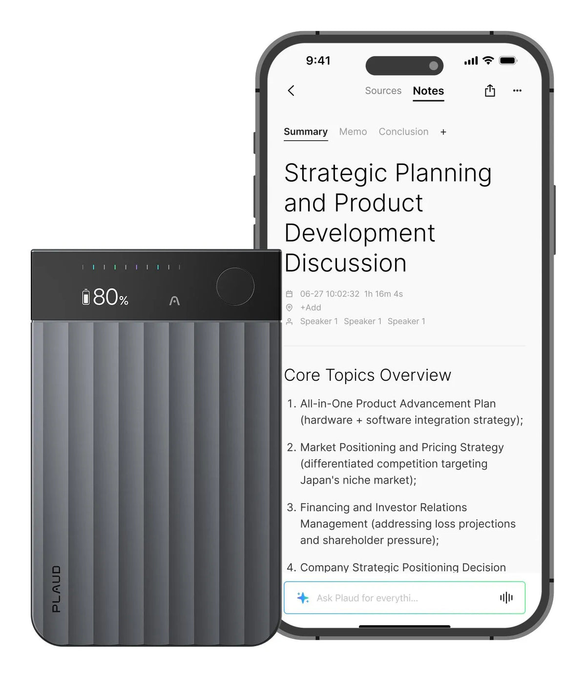 PLAUD Note Pro AI Note Taker Sort