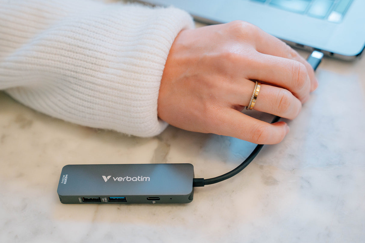Verbatim 32155 interface hub USB 3.2 Gen 1 (3.1 Gen 1) Type-C 5000 Mbit/s Grå