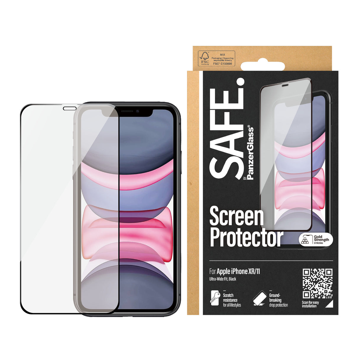 PanzerGlass SAFE. by ® Skærmbeskyttelse iPhone 11 | XR | Edge-to-Edge