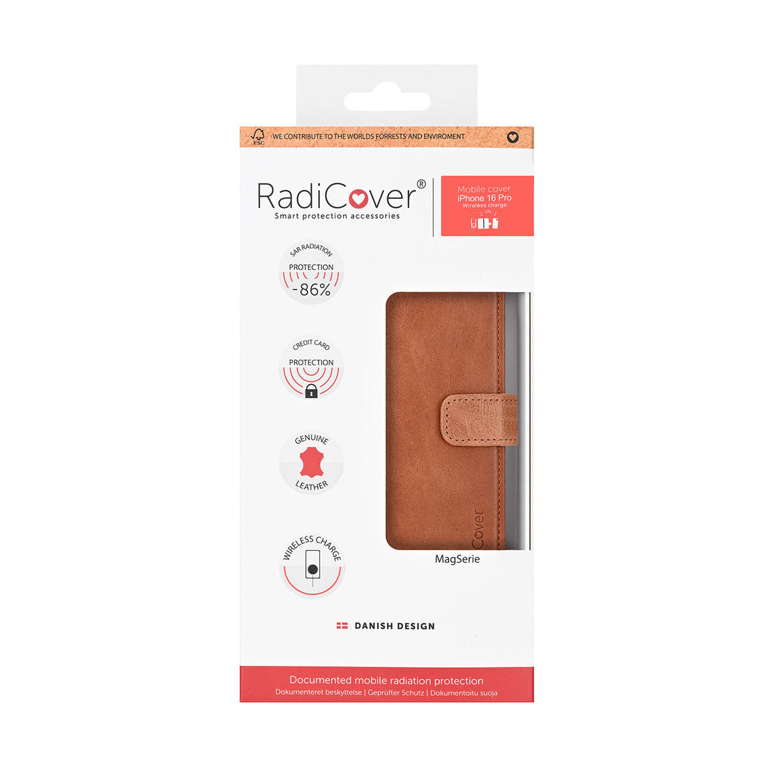 Radicover 587115 mobiltelefon etui 16 cm (6.3") Folie Brun