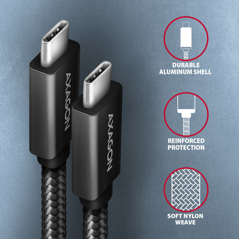Axagon BUCM32-CM15AB USB-kabel USB 3.2 Gen 2x2 1,5 m USB C 20 Gbit/sek. 100 W Sort