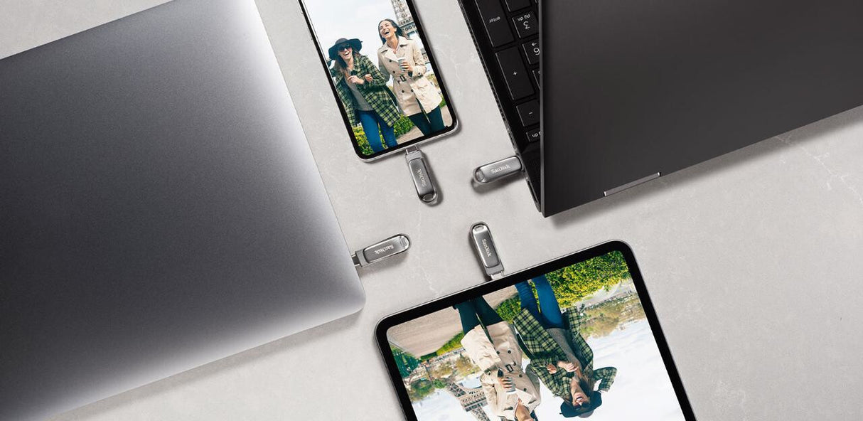 SanDisk Ultra Dual Drive Luxe USB-nøgle 256 GB USB Type-A / USB Type-C 3.2 Gen 1 (3.1 Gen 1) Rustfrit stål