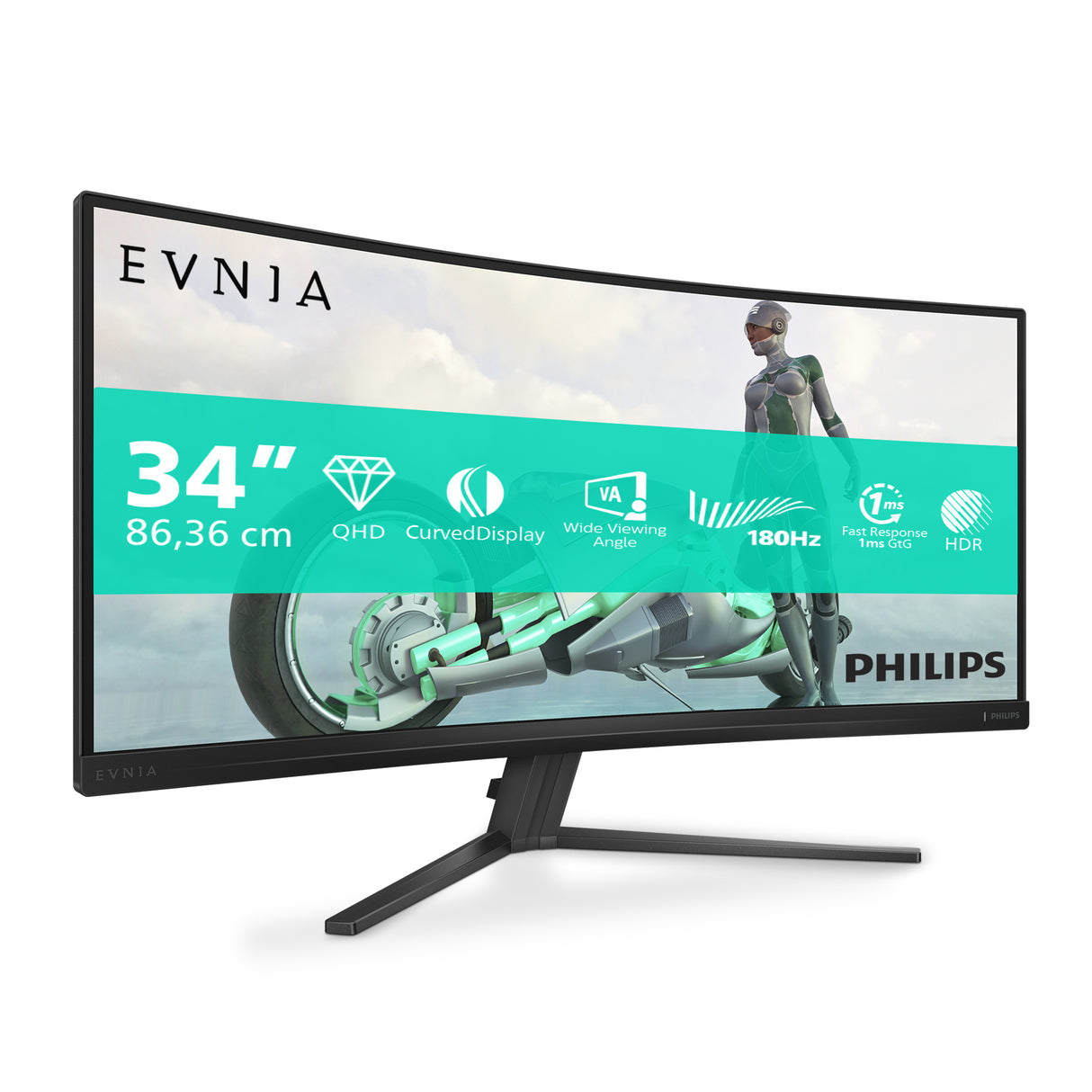 Philips Evnia 34M2C3500L/00 computerskærm 86,4 cm (34") 3440 x 1440 pixel Wide Quad HD LCD Sort