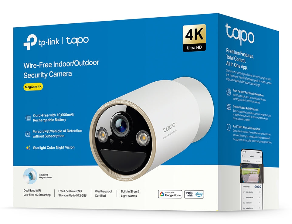 TP-Link Tapo C460 Kugle (form) IP-sikkerhedskamera Udendørs 3840 x 2160 pixel Loft/væg
