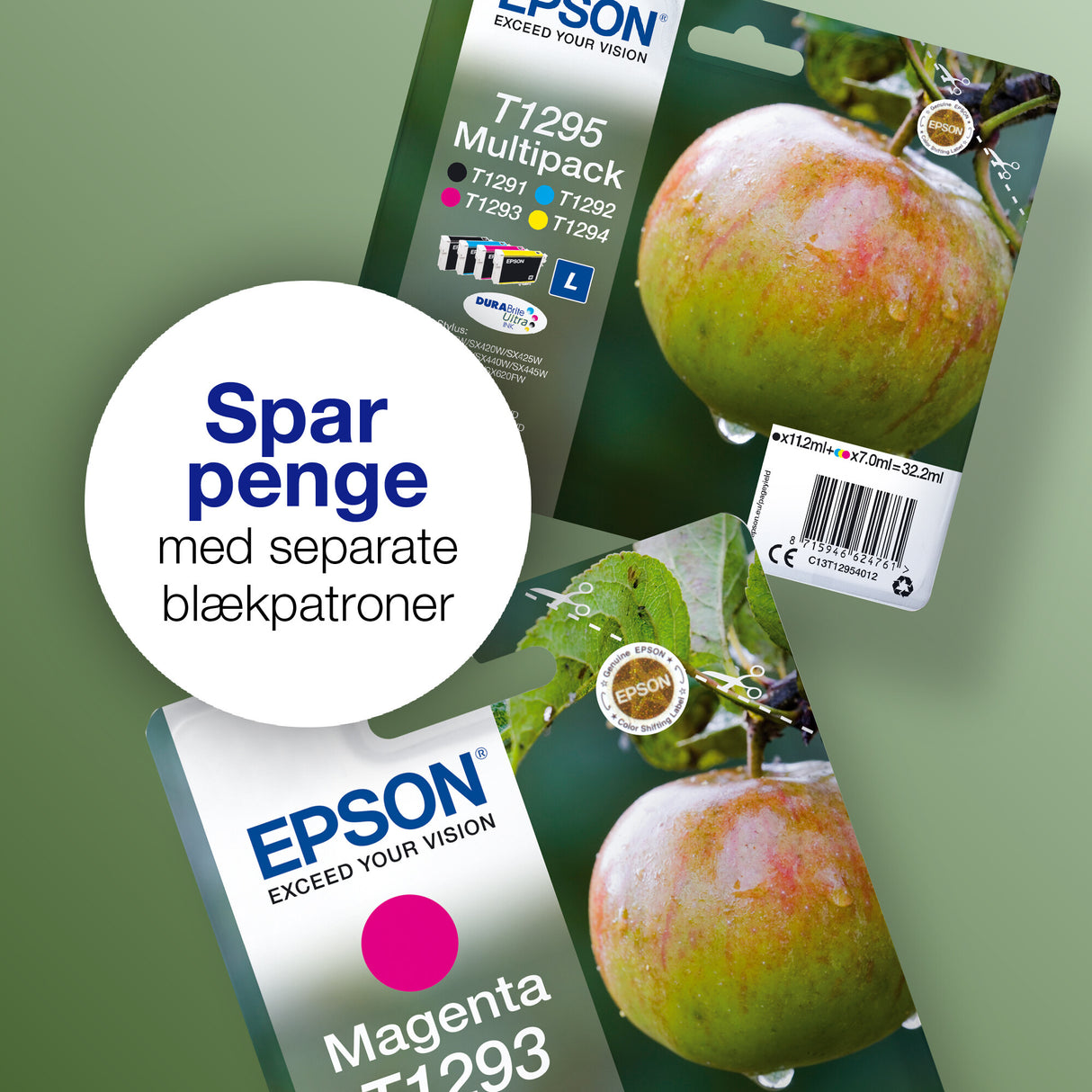 Epson T1292 æble DURABrite Ultra enkeltpakke cyan blæk