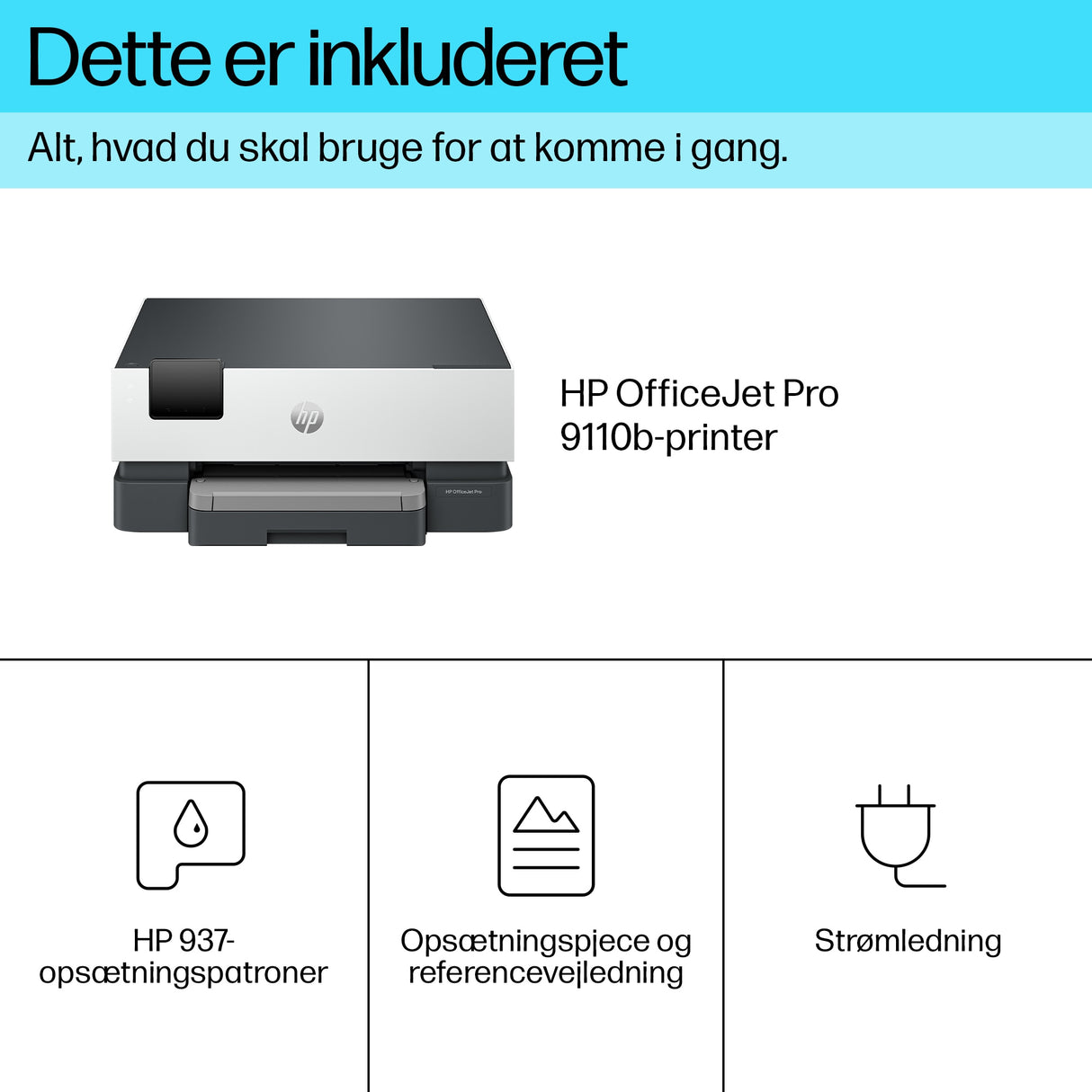 HP OfficeJet Pro 9110b Trådløst Farve Printer, Tosidet print