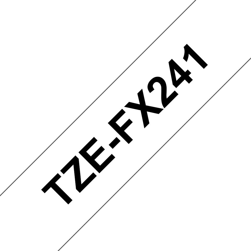 Brother TZE-FX241 etiketbånd Sort på hvid TZ