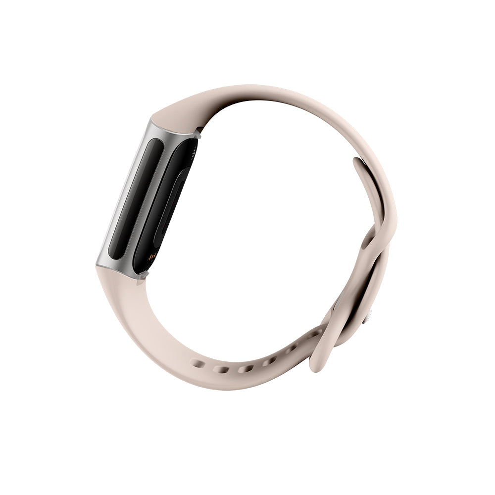 Fitbit Charge 6 AMOLED Aktivitetstracker til håndled Beige, Sølv